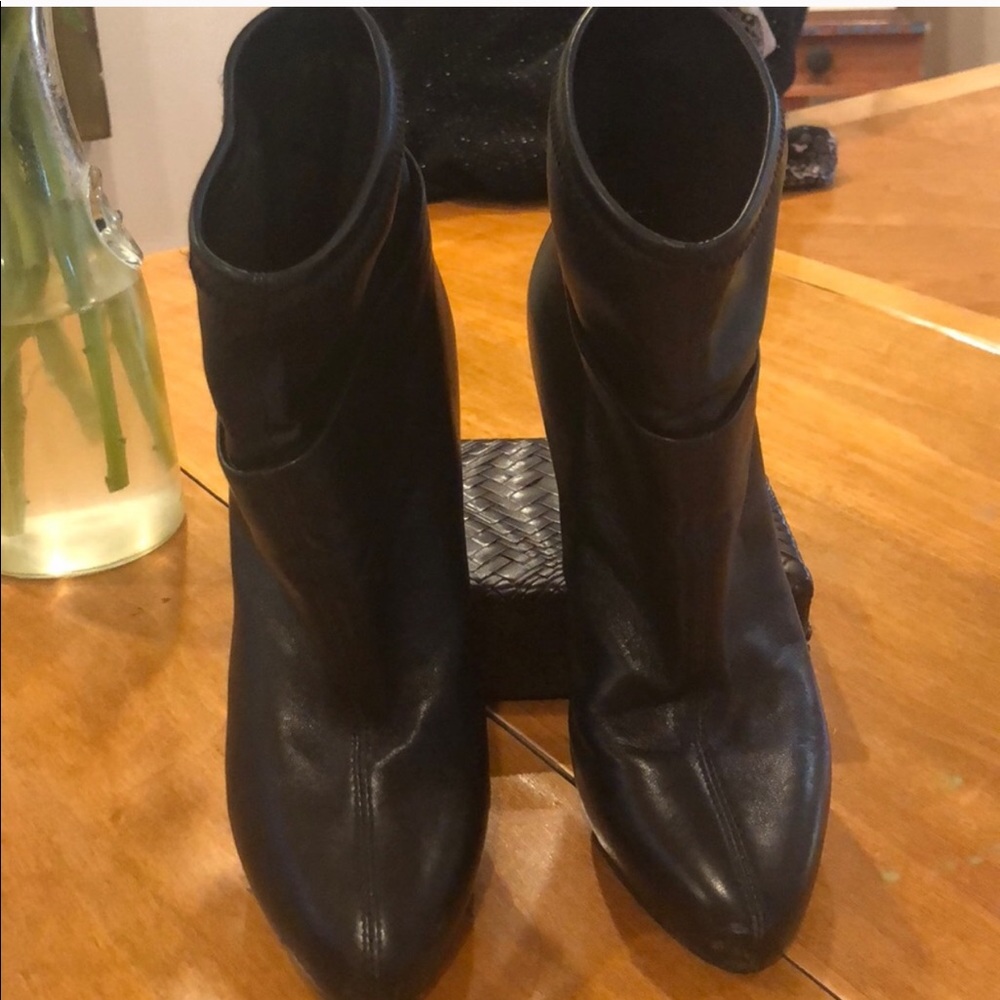 Barney’s CO-OP Italian Black leather sock boots
